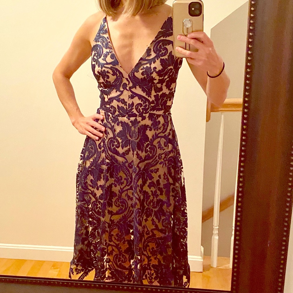 Navy Lace Dress by Dress The Population